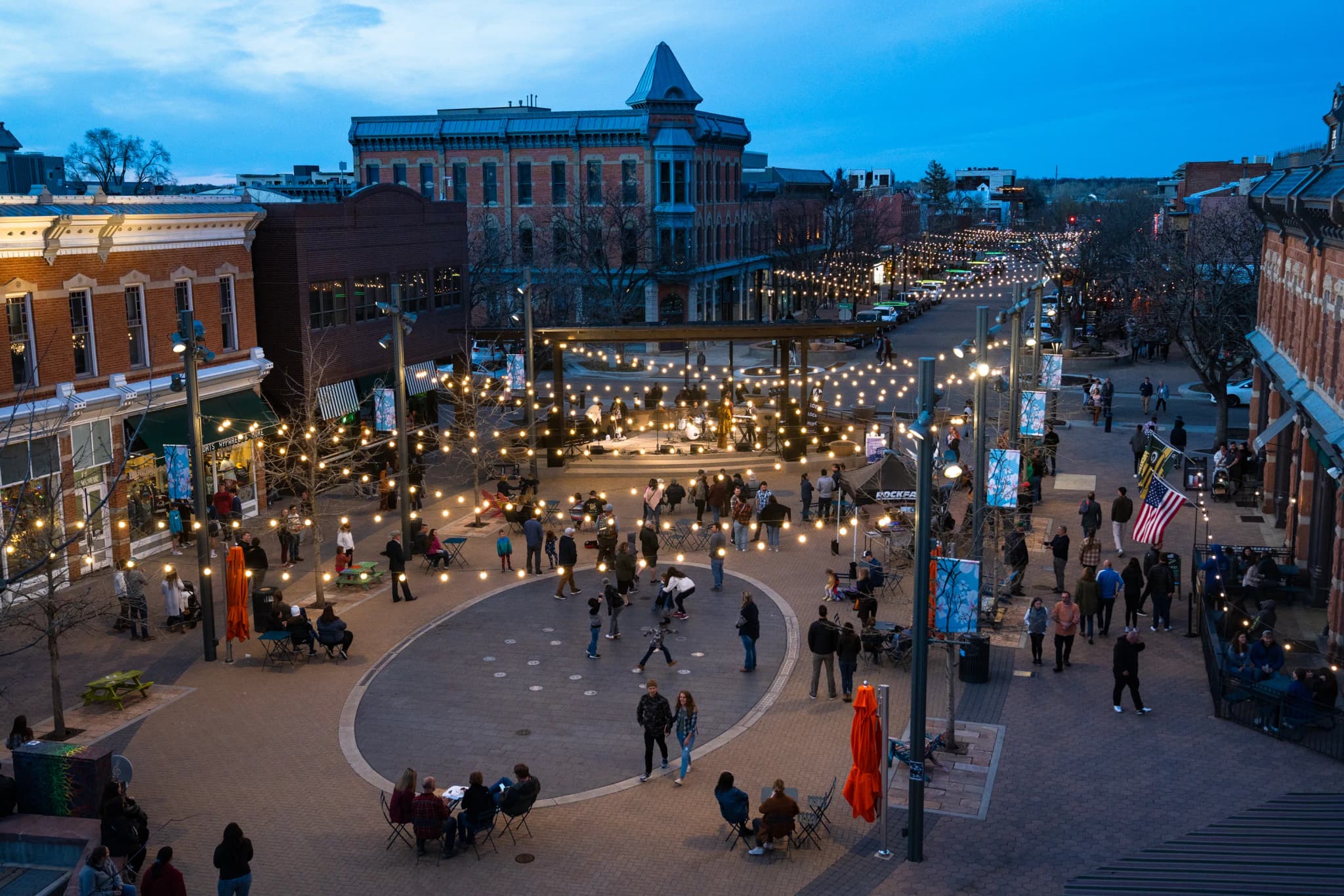Downtown Fort Collins evening stroll