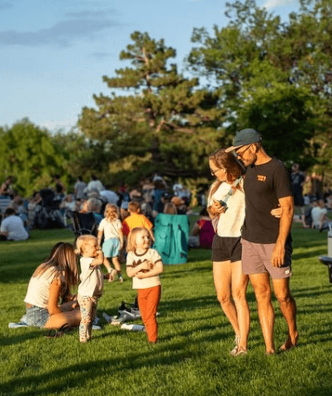 Fort Collins park and downtown hang vibe